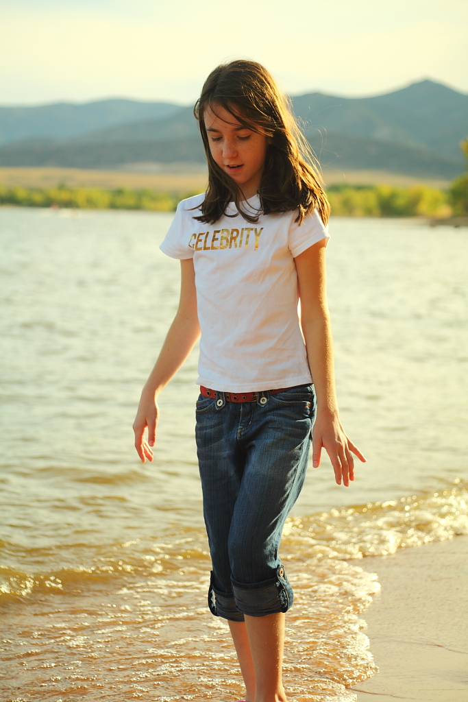 Allie on the Beach - My daughter wwlking on the beach at Chatfield Resevoir, CO. by Scott Smith Photos