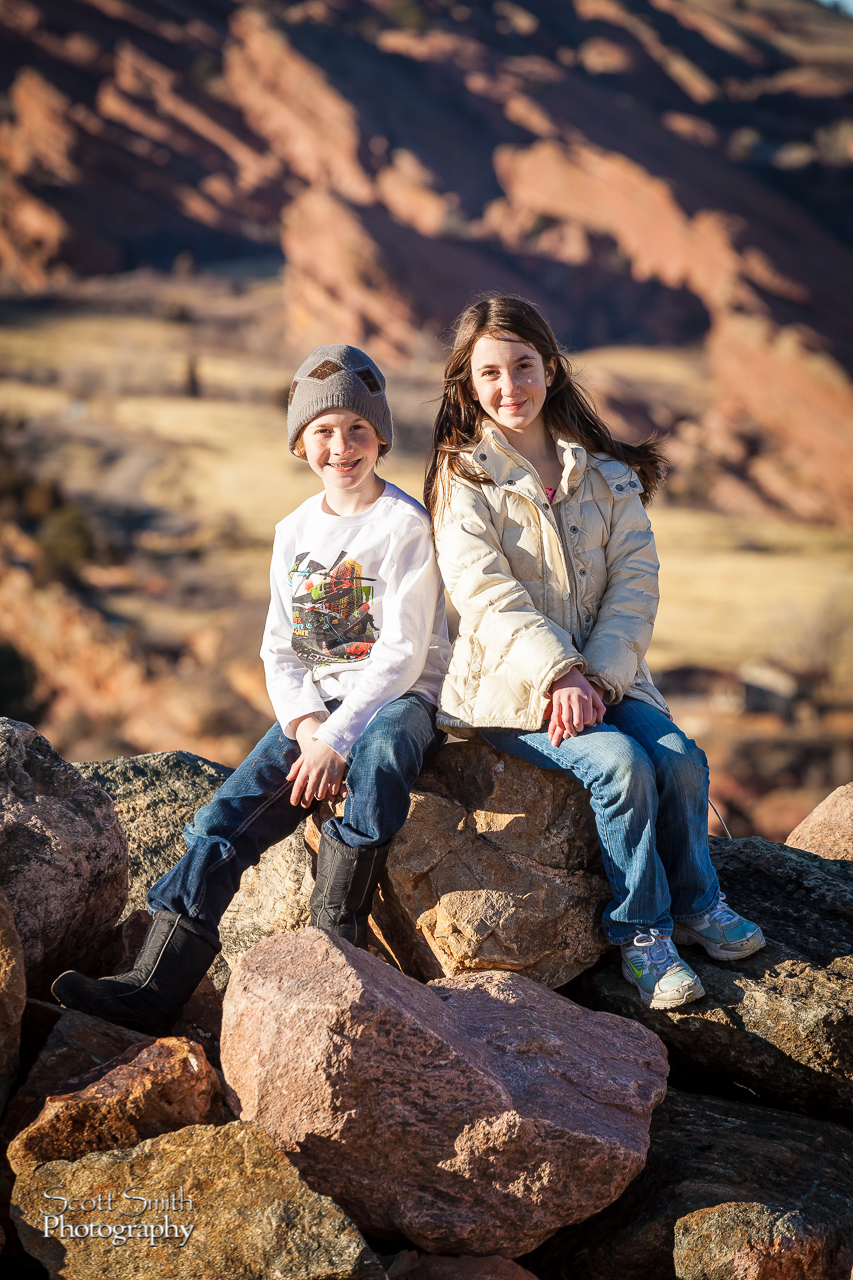 Allie and Holden Red-Rockin' - My kidlings taking a break from a day of Geocaching around Morrison, CO. by Scott Smith Photos