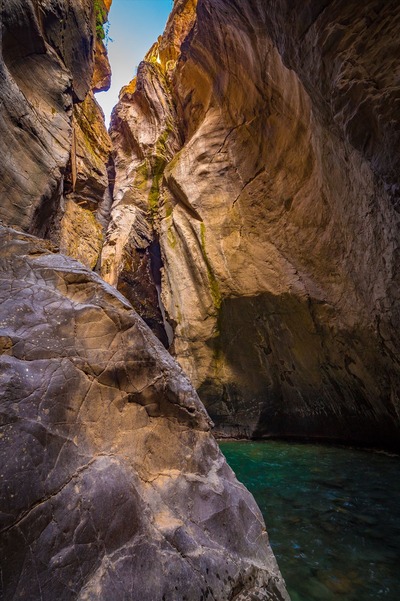 Ouray Box Canyon Falls 5 - The narrow Box Canyon Falls in Ouray,Colorado. by Scott Smith Photos