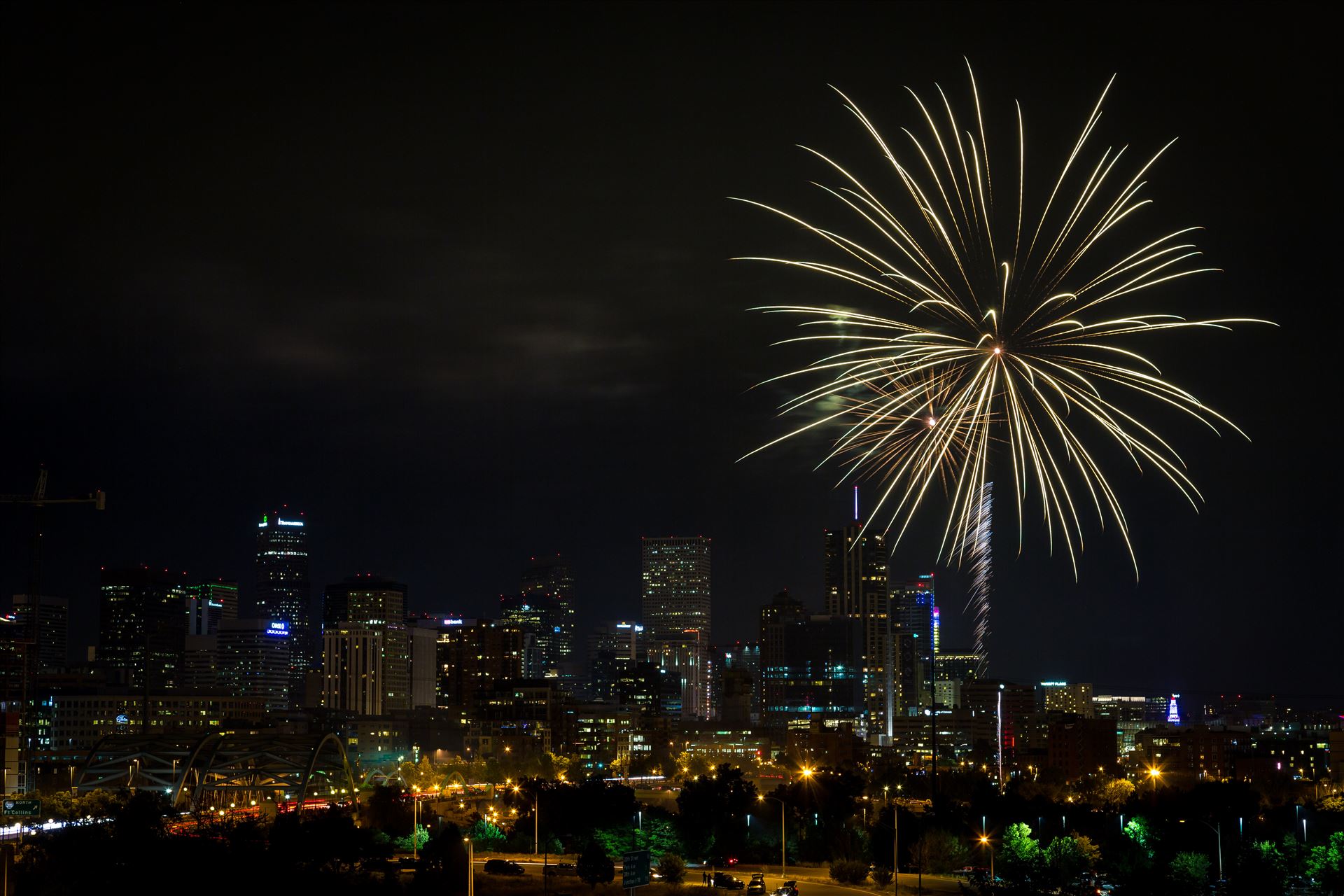 Elitch's Fireworks 2016 - 9 - Fireworks from Elitch Gardens, taken near Speer and Zuni in Denver, Colorado. by Scott Smith Photos