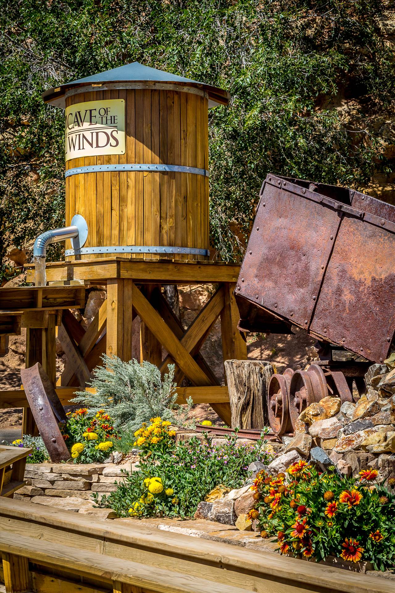 Cave of the Winds Display - A rustic display outside the entrance to the Cave of the Winds in Manitou, Colorado. by Scott Smith Photos