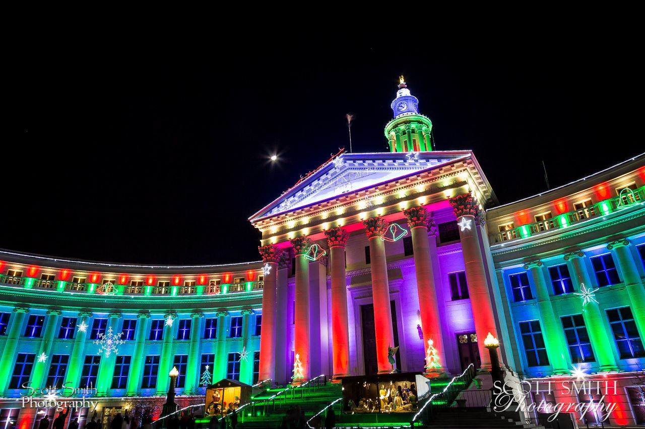 Denver County Courthouse at Christmas 1 - The Denver County Courthouse at Christmas, Denver CO. by Scott Smith Photos