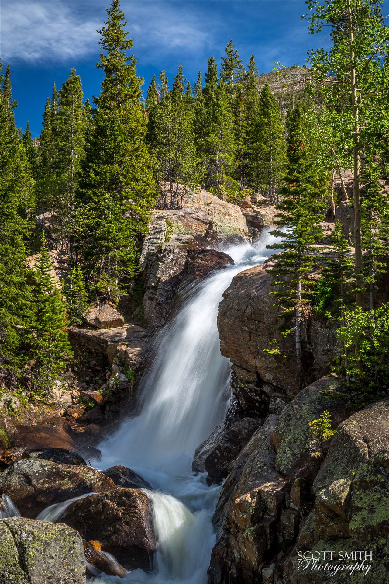 Alberta Falls No 2 - From the Rocky Mountain National Park, near Estes Park, Colorado. by Scott Smith Photos