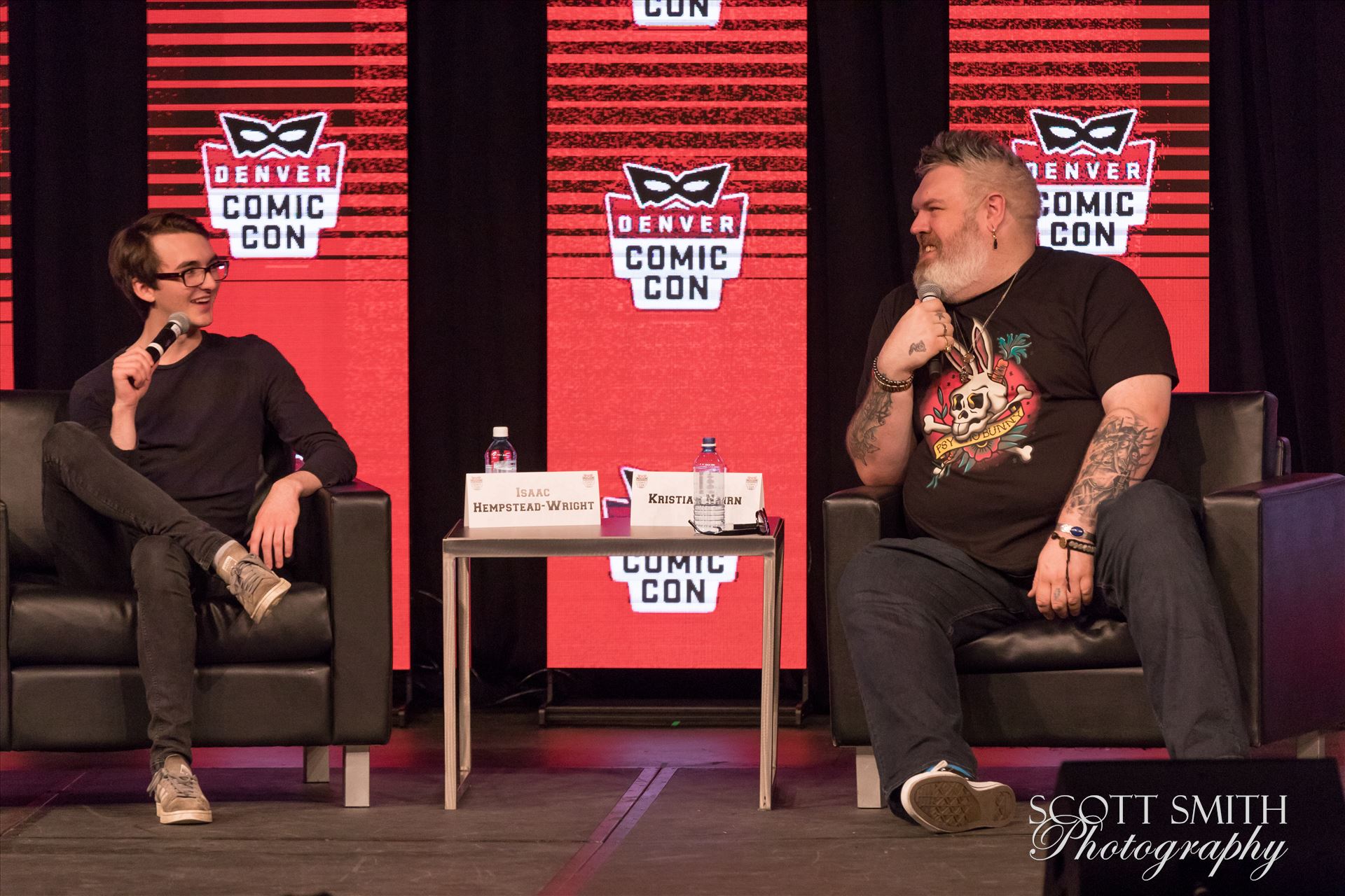 Game of Thrones'-  Bran and Hodor, Isaac Hempstead Wright and Kristian Nairn at Denver Comic Con 2018 -  by Scott Smith Photos