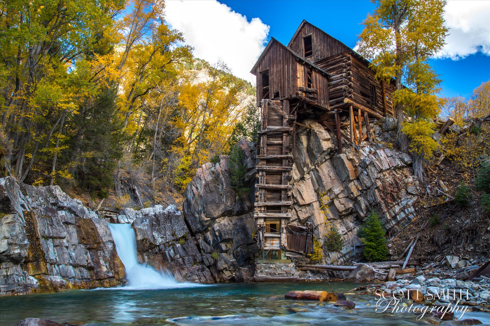 Crystal Mill, Colorado 07 - The Crystal Mill, or the Old Mill is an 1892 wooden powerhouse located on an outcrop above the Crystal River in Crystal, Colorado by Scott Smith Photos