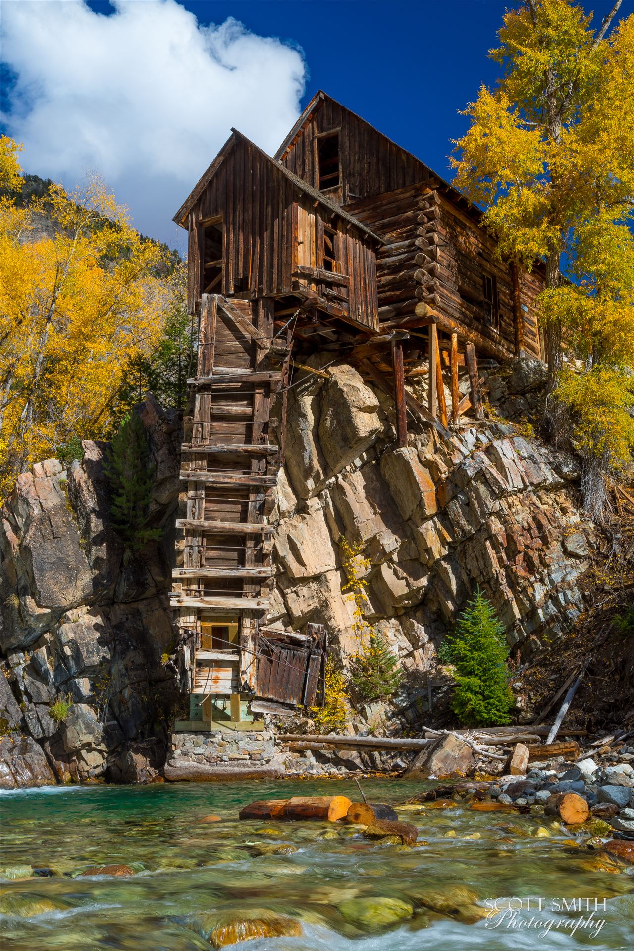 Crystal Mill, Colorado 06 - The Crystal Mill, or the Old Mill is an 1892 wooden powerhouse located on an outcrop above the Crystal River in Crystal, Colorado by Scott Smith Photos