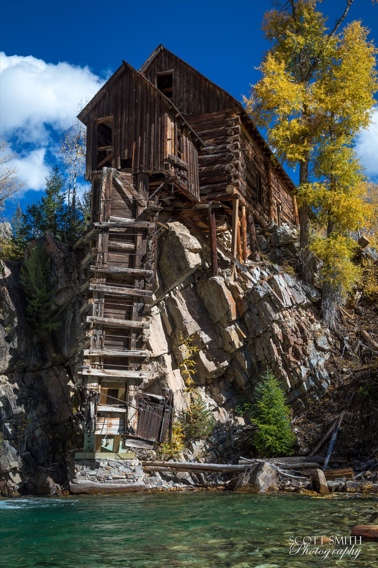 Crystal Mill, Colorado 05 - The Crystal Mill, or the Old Mill is an 1892 wooden powerhouse located on an outcrop above the Crystal River in Crystal, Colorado by Scott Smith Photos