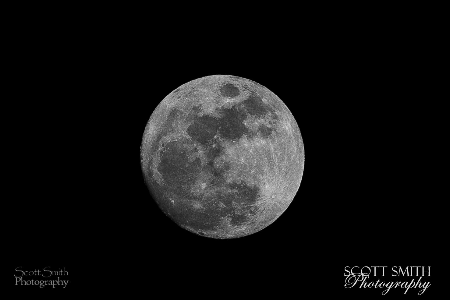 My God, it's Full of Scars! - The moons scars are showing on a clear night. by Scott Smith Photos