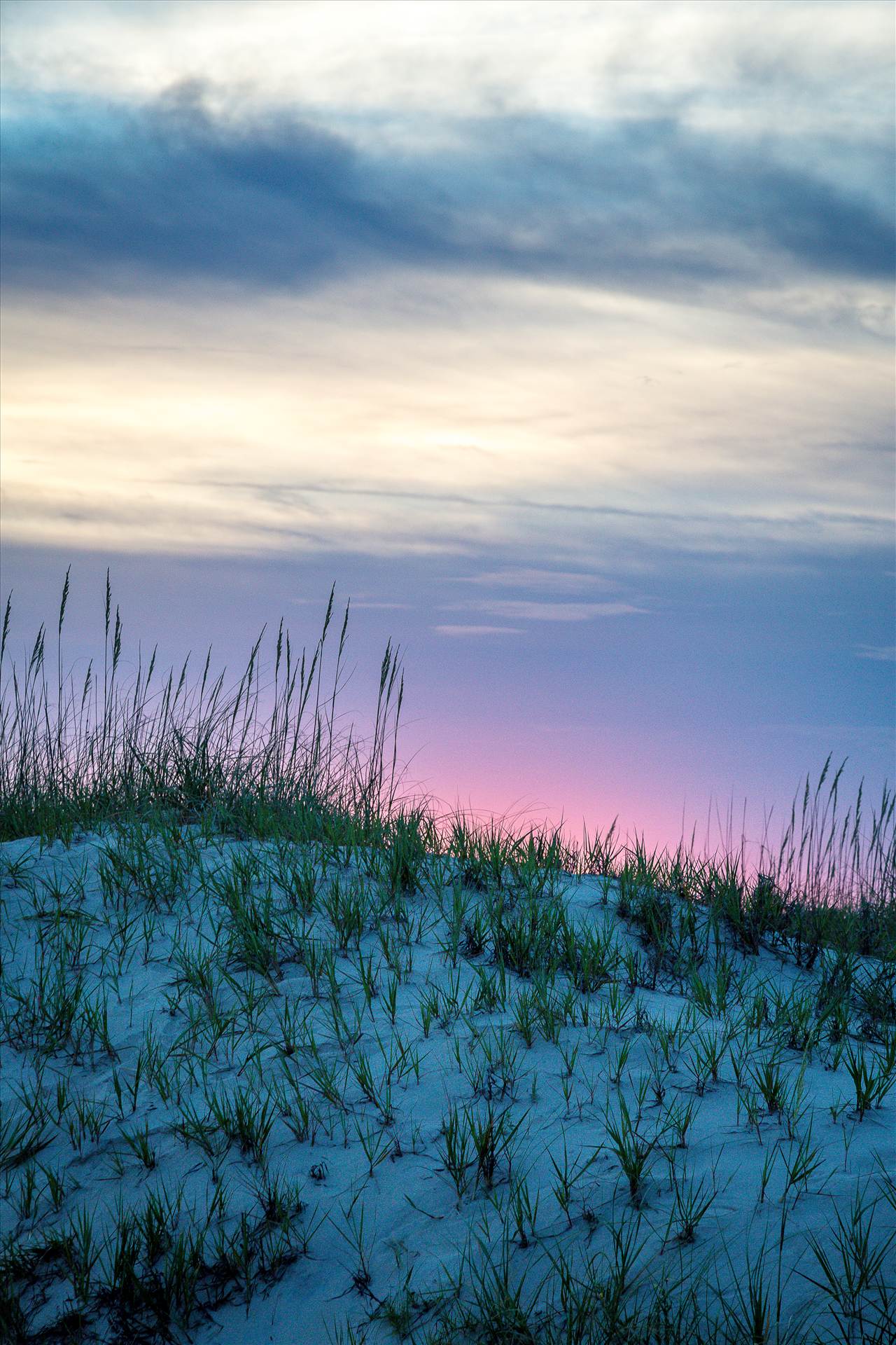 Dune Sunset - The sun sets over the dunes in the outer banks, Corolla, North Carolina. by Scott Smith Photos