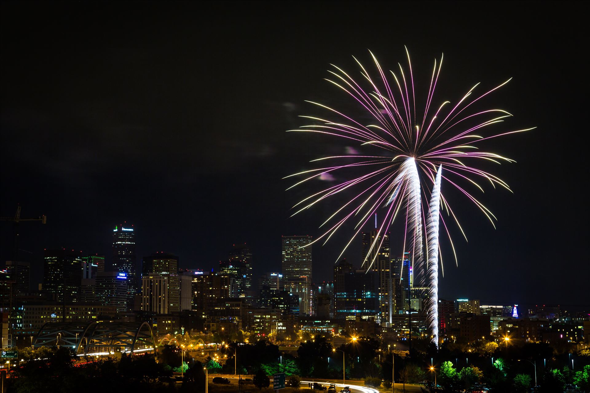 Elitch's Fireworks 2016 - 5 - Fireworks from Elitch Gardens, taken near Speer and Zuni in Denver, Colorado. by Scott Smith Photos