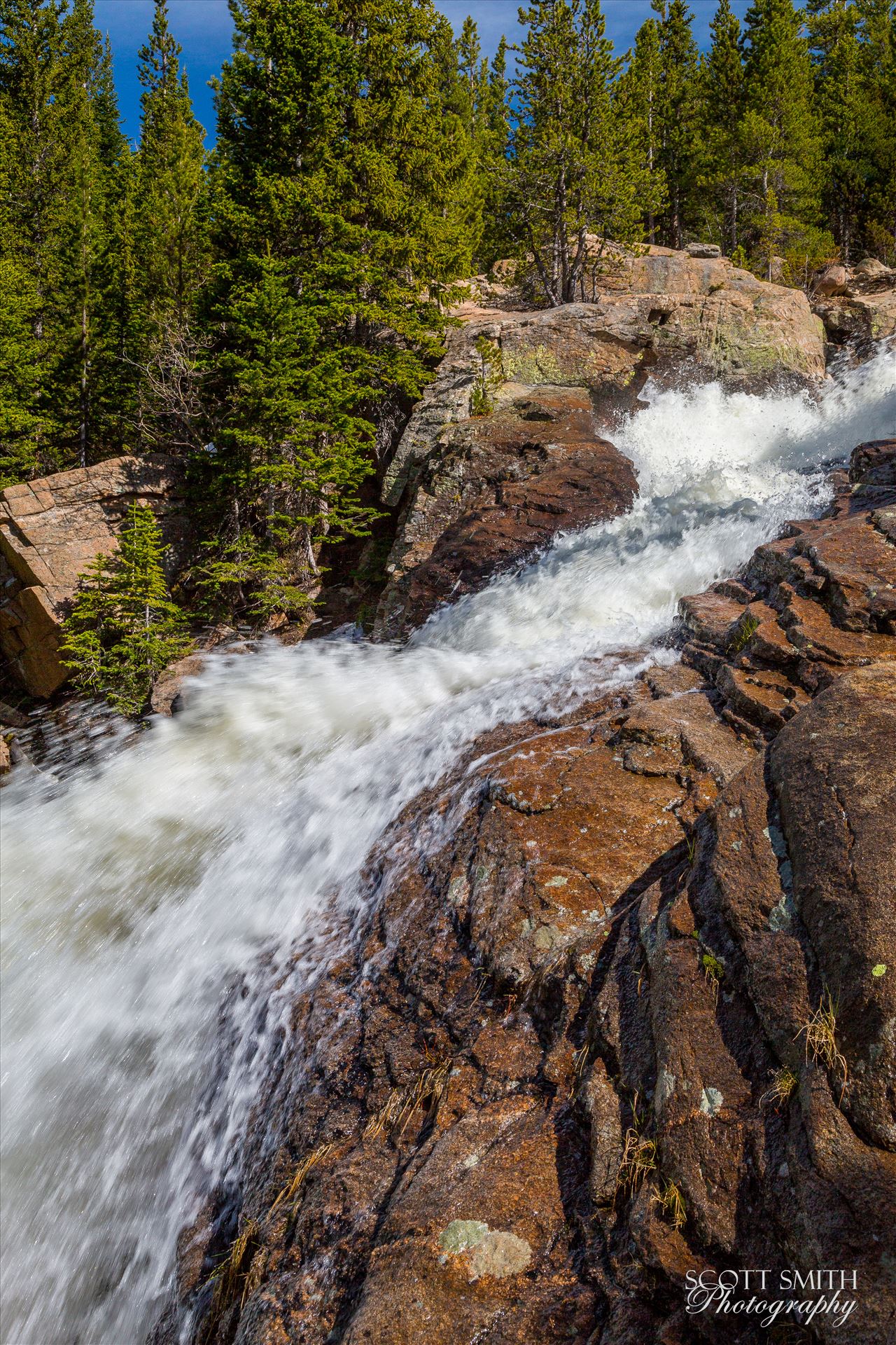 Alberta Falls Midpoint 1 - Alberta Falls in Rocky Mountain National Park, from about half-way up. by Scott Smith Photos
