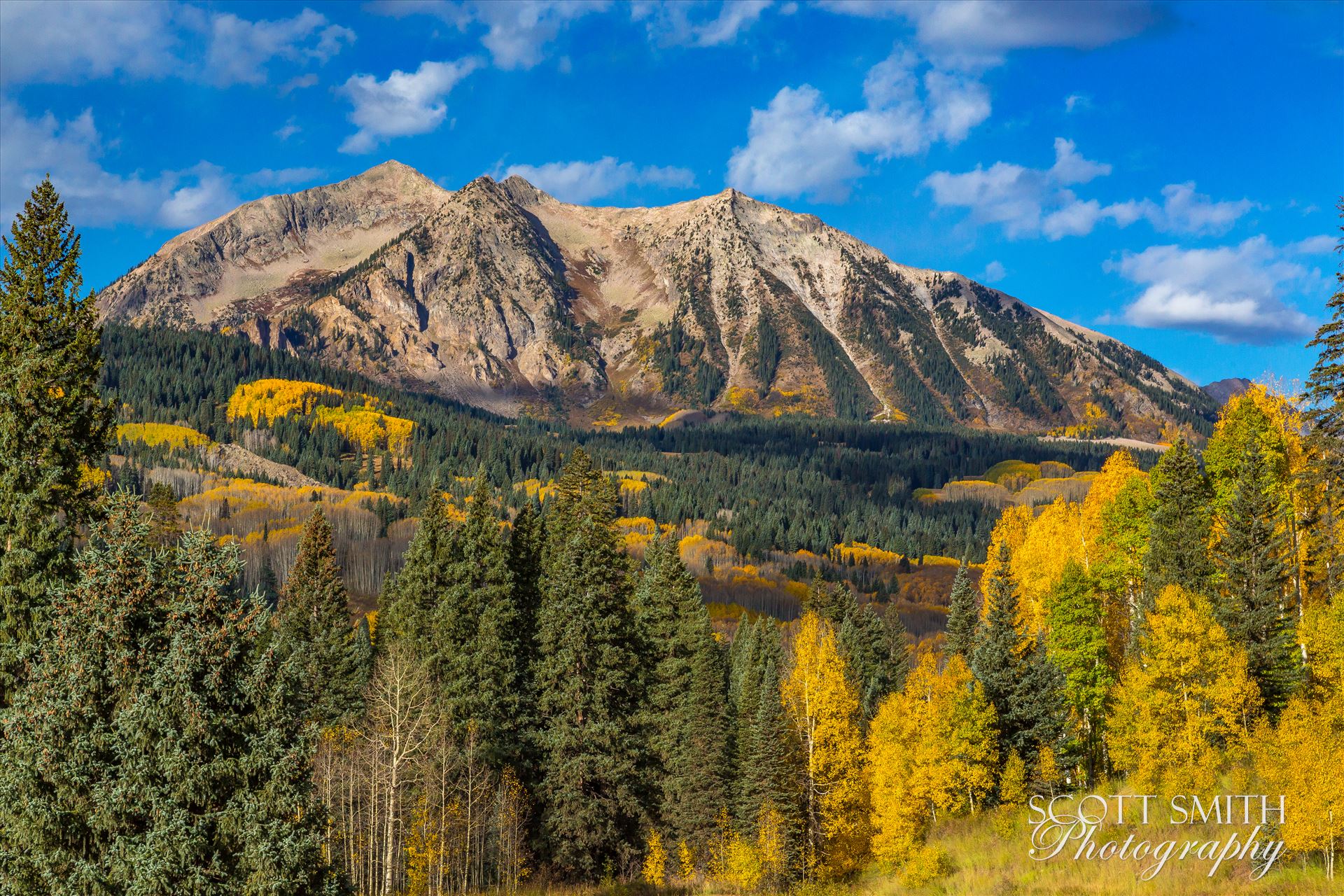 East Beckwith Mountain Detail - East Beckwith mountain from Kebler pass near Crested Butte, Colorado. by Scott Smith Photos