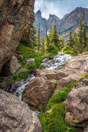 A waterfall, part way up to Lake Emerald, on Bear Lake Trail, Rocky Mountain National Park