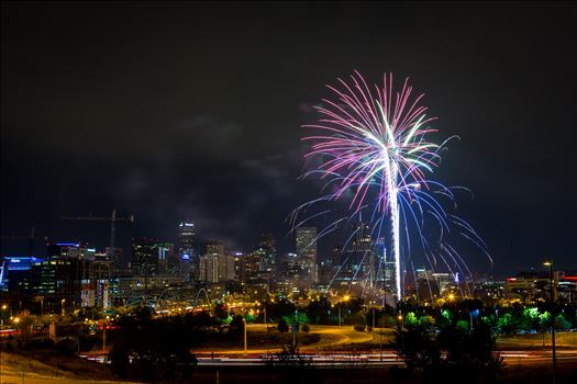Denver Fourth of July 2016 - July fourth fireworks show from Elitch's, in Denver Colorado. Taken near Speer and Zuni.