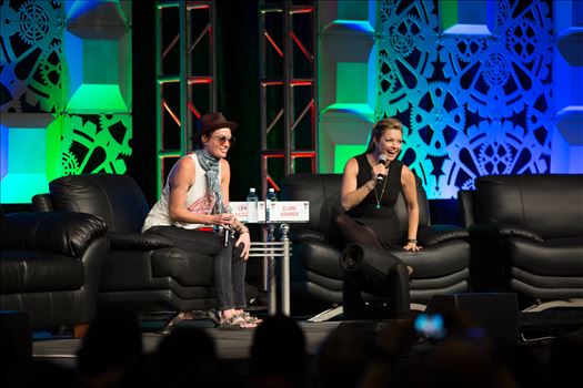 Denver Comic Con 2016 at the Colorado Convention Center. Clare Kramer and Lena Headey.
