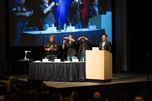 Denver Comic Con 2016 at the Colorado Convention Center. Garrett Wang, Ralph Macchio, Martin Kove and William Zabka.