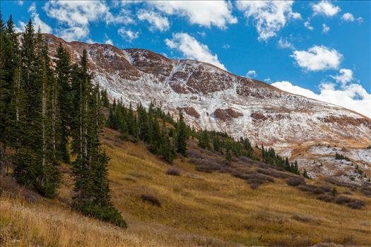 Snow on the peaks at the Mount Baldy Wilderness area, near the summit. Taken from Schofield Pass in Crested Butte, Colorado.
