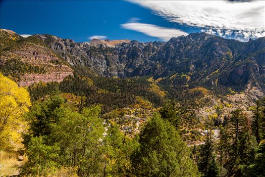 The scenic town of Ouray, Colorado, inspiration for Galt's Gulch in Ayn Rand's Atlas Shrugged, is nestled in a valley in the Rocky Mountains.