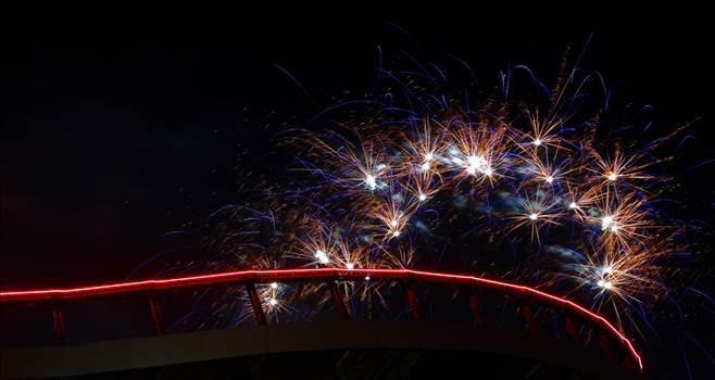 Fireworks over Mile High Stadium