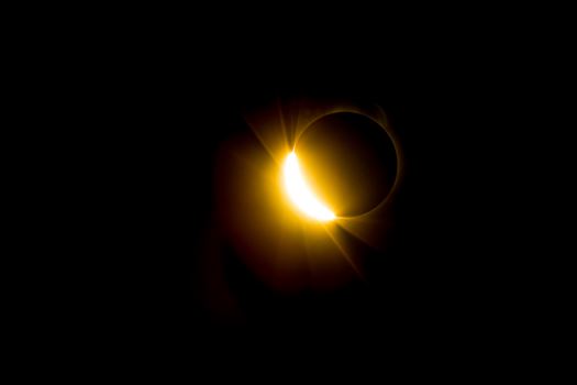 Total solar eclipse, at Carhenge in Alliance. Nebraska August 21, 2017.